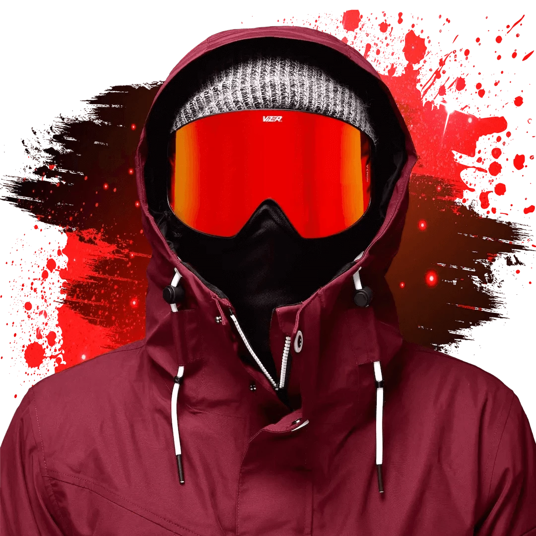 magnetic goggles and mask Crimson Red Ninja ski goggle magnetic mask & lenses