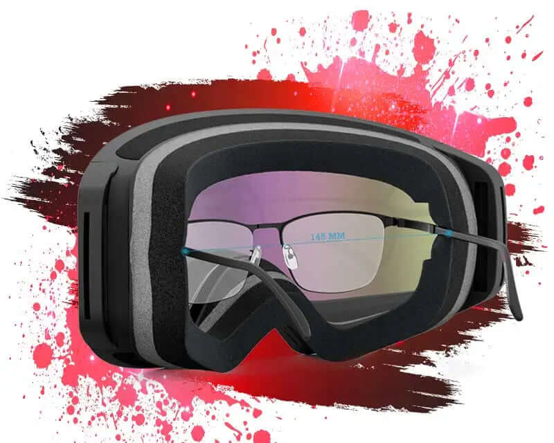 Complete ski goggle over the glasses guide (OTG)
