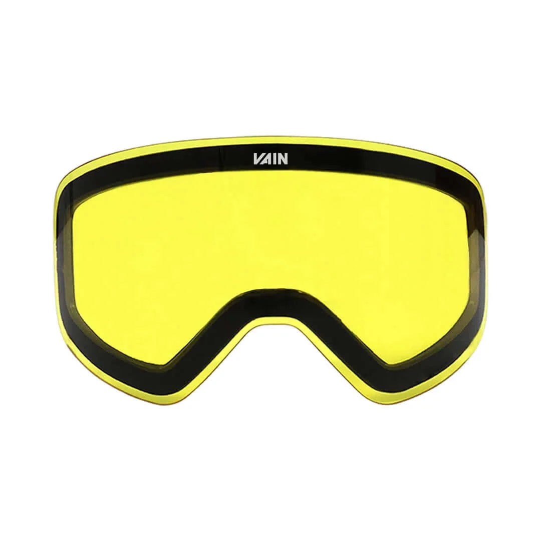 Yellow ski goggle lens