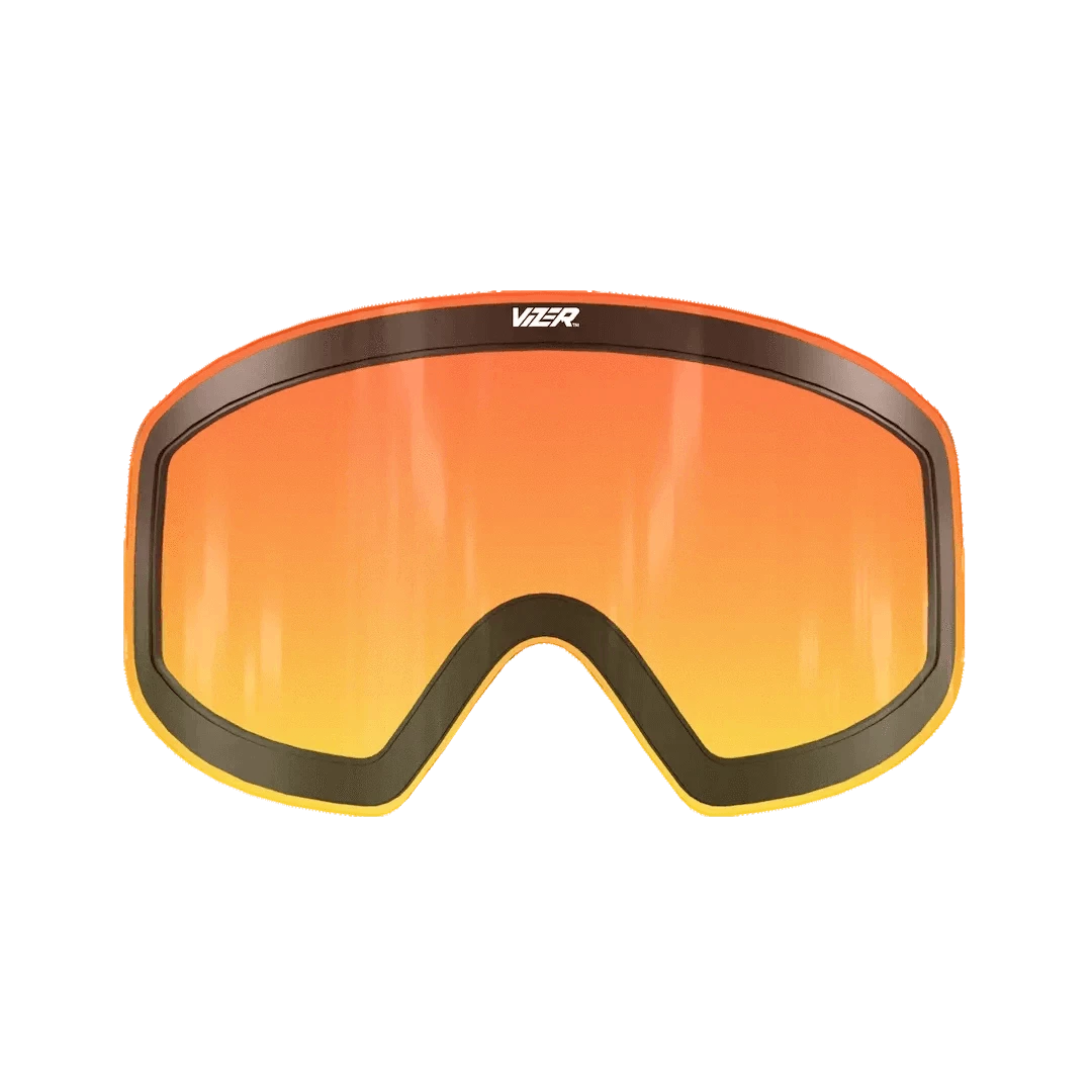 Orange & yellow CE category 1 ski goggle lens