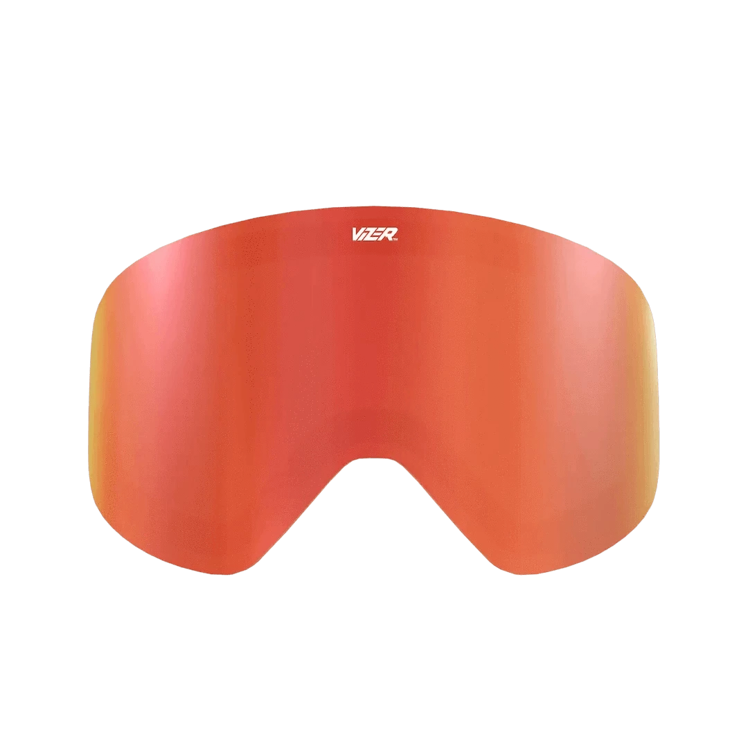 Red & orange mirror ski goggle lens for Slopester goggles
