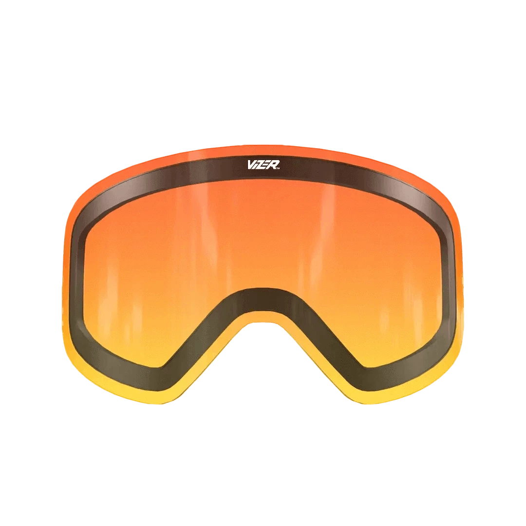 Orange & yellow gradient lens for Carver ski goggles