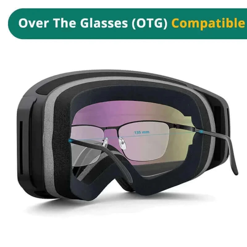 Over the glasses compatible OTG for ski goggles