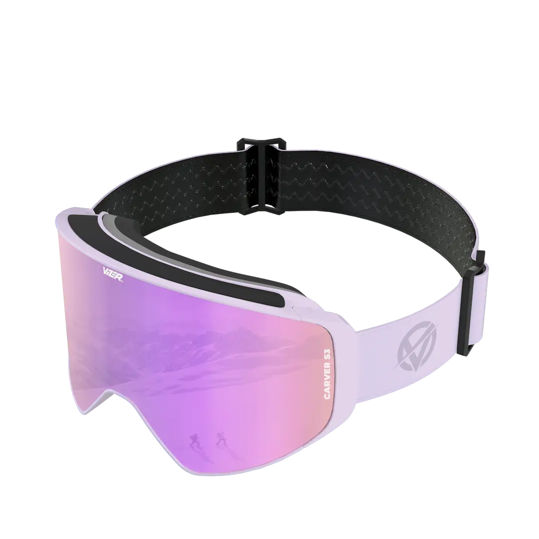 Vizer-Ninja-Purple-Lavender-Ski-Goggle-isometric-front-view.webp